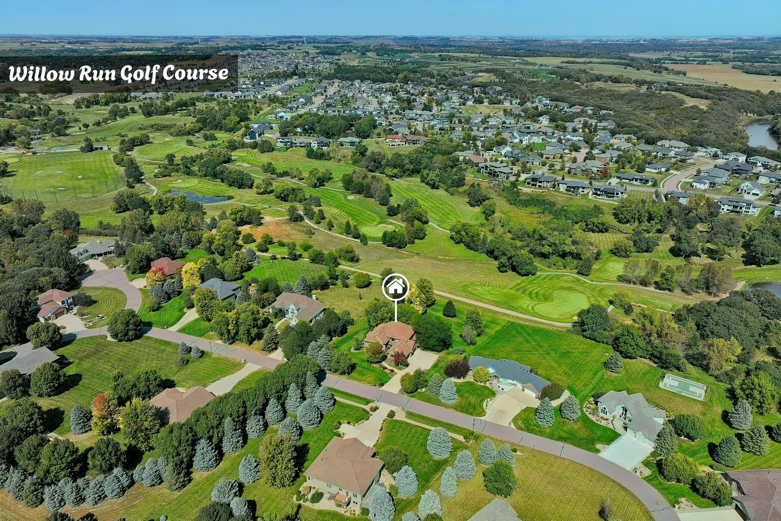 Aerial golf course neighborhood