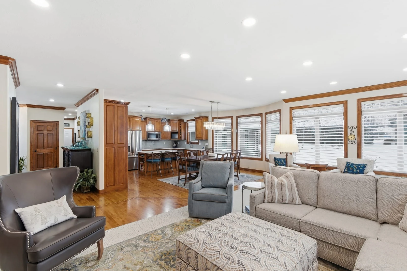 Living room with fireplace