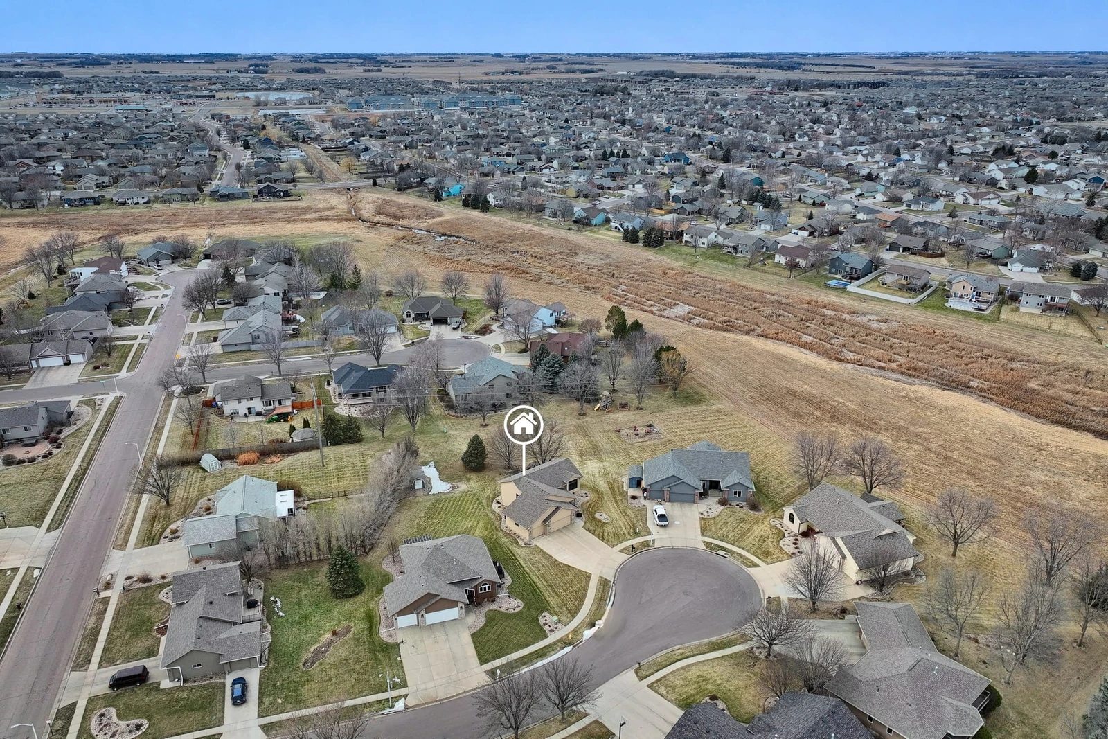 Aerial neighborhood view